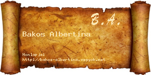 Bakos Albertina névjegykártya
